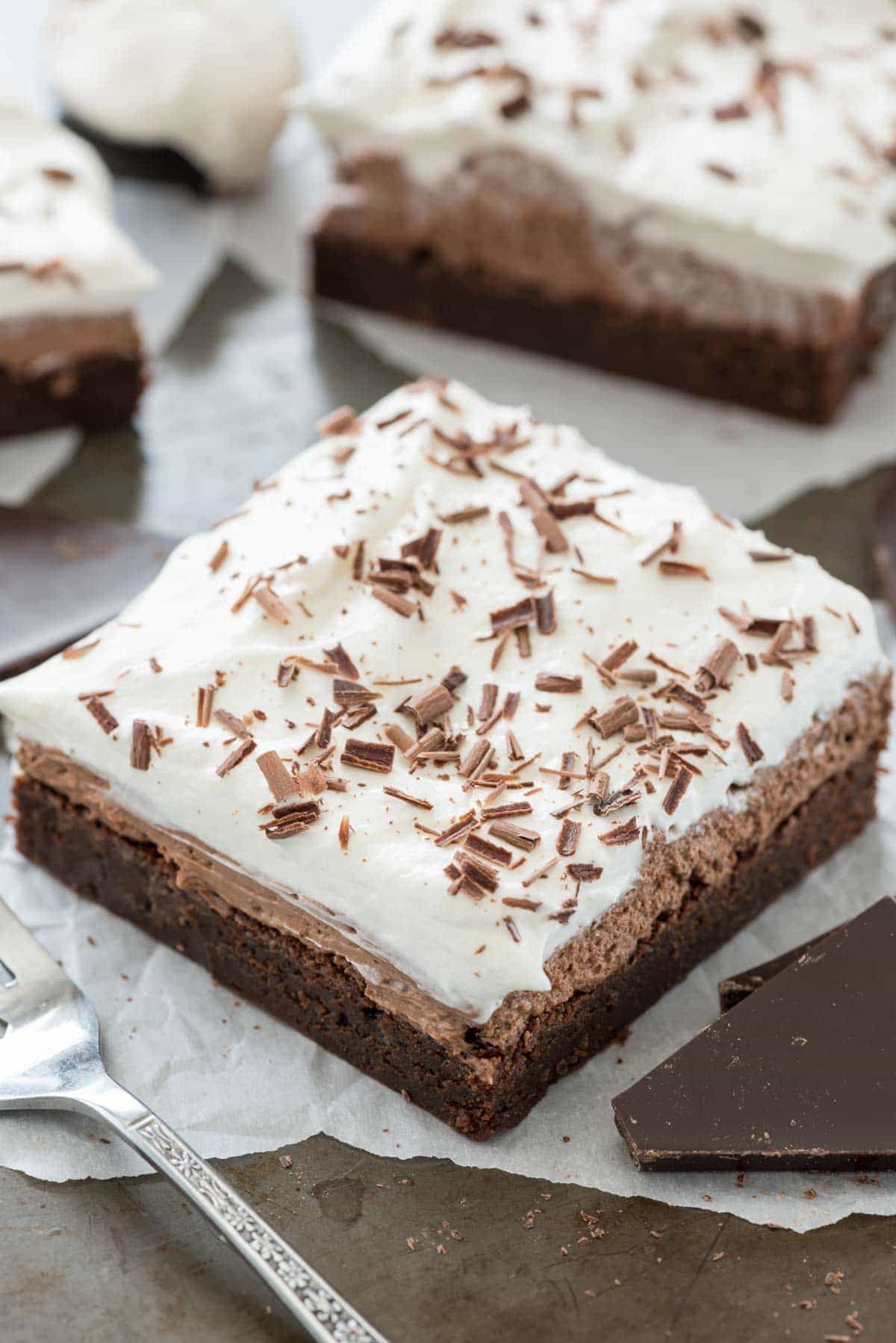 French Silk Brownies Recipe - make these even easier by using a box brownie mix!