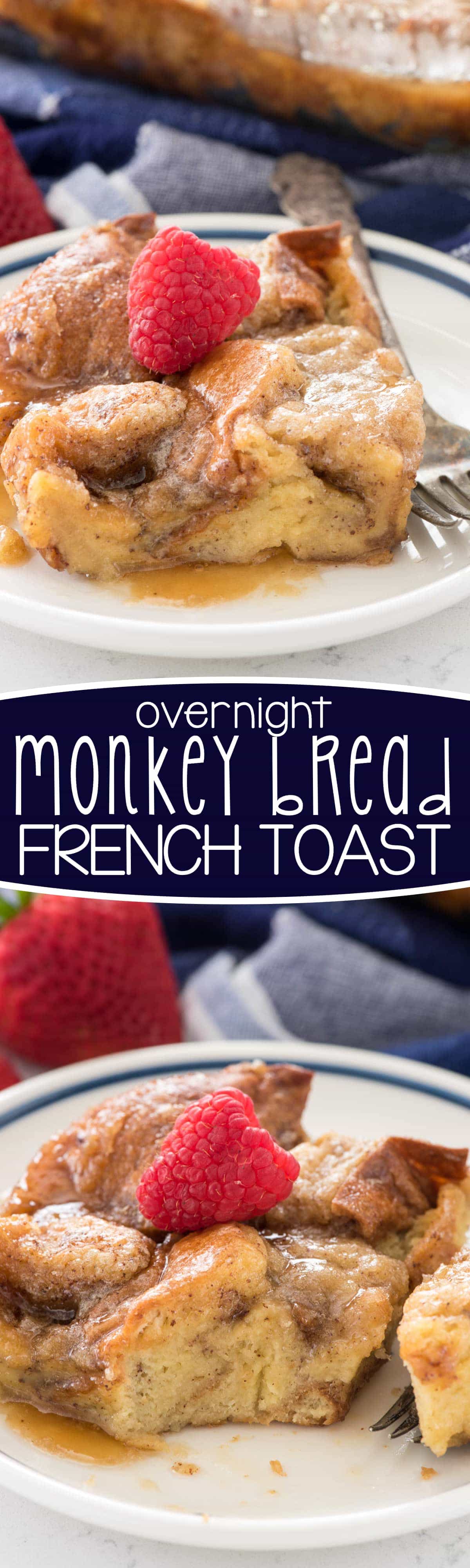 Overnight Monkey Bread French Toast Casserole - this easy breakfast recipe is perfect for any brunch! My family loved this casserole!