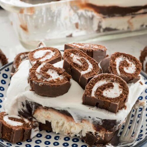 Swiss Roll Layered No Bake Dessert Crazy for Crust