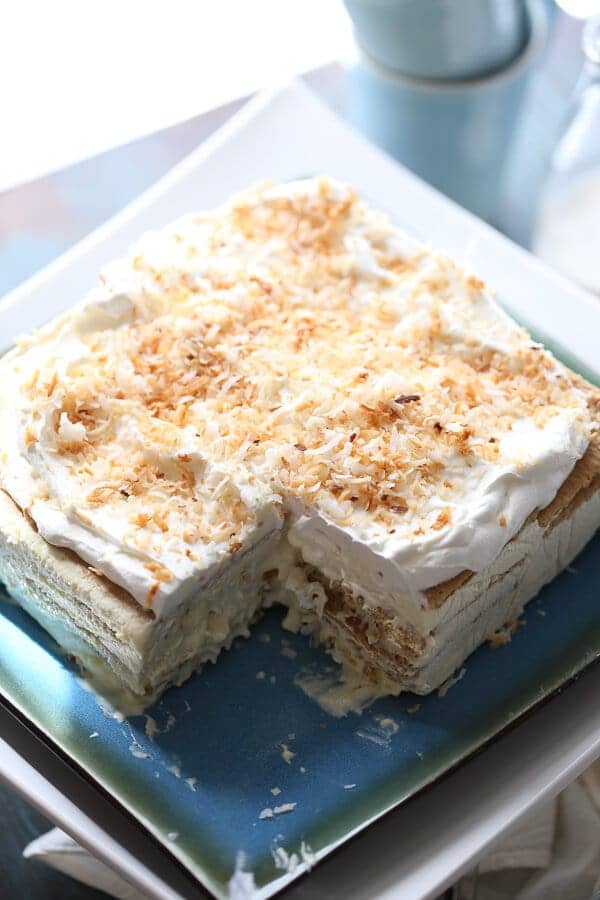 Vanilla Coconut Ice Box Cake