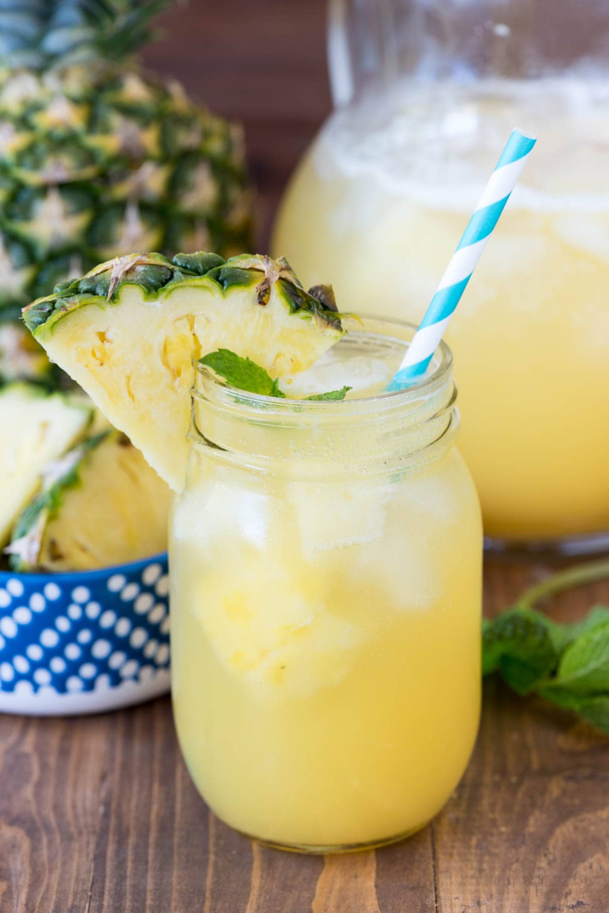 Easy Pineapple Party Punch recipe - Just 3 ingredients makes the most refreshing cocktail! Plus, a non-alcoholic version too!