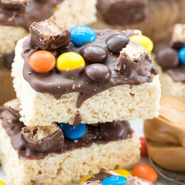 Stack of movie candy rice krispies treats