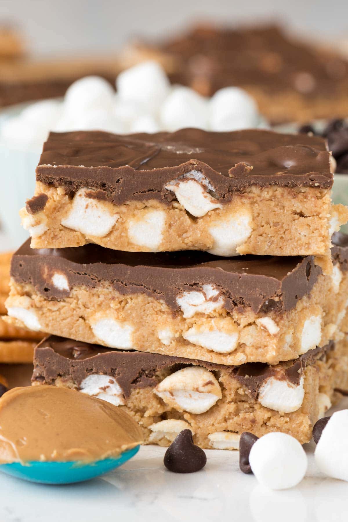 No Bake S'more Peanut Butter Bars recipe