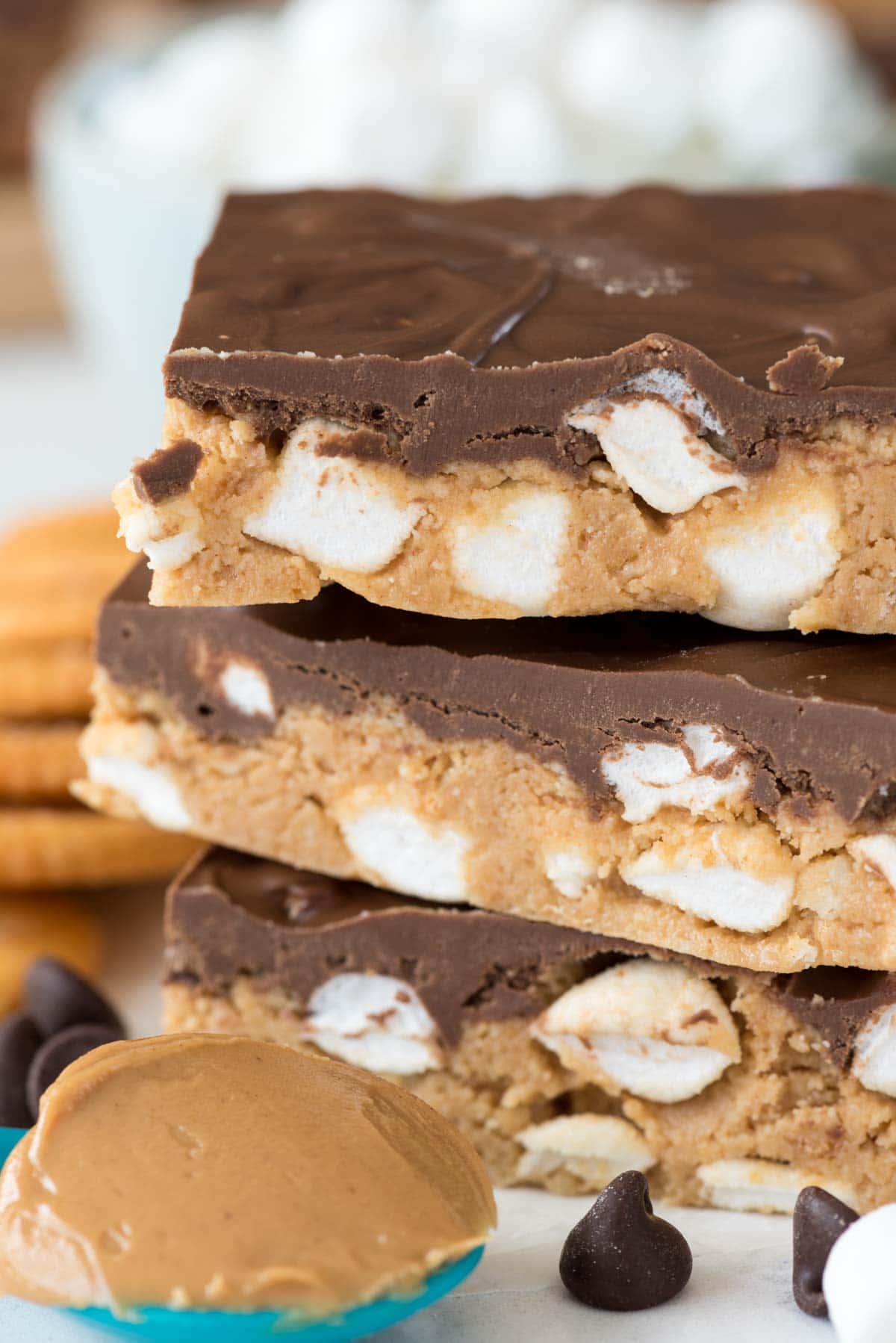 No Bake Peanut Butter S'more Bars