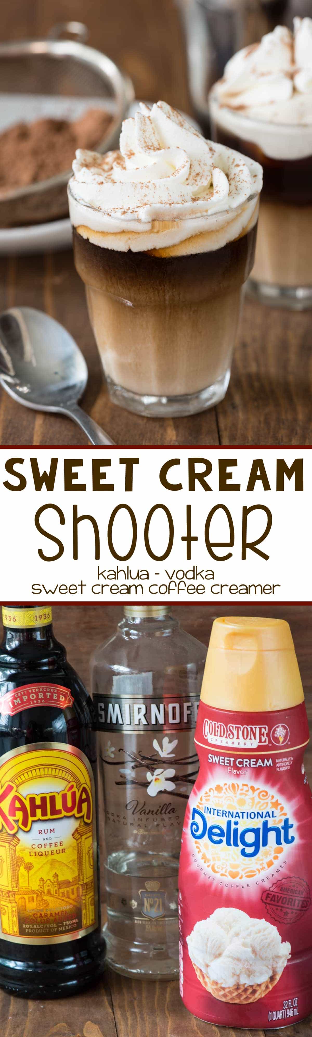 Sweet Cream Shooter - this is the perfect after dinner drink recipe! Only 3 ingredients it's great for dessert!
