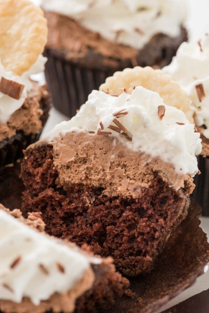 French Silk Cupcakes close up