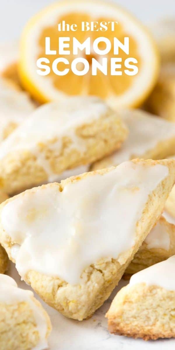 closeup of lemon scone