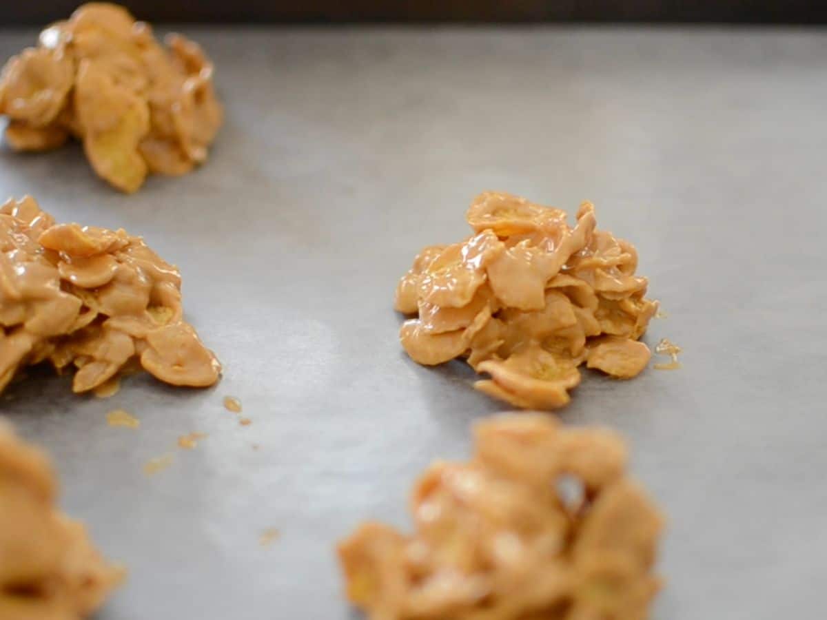 clusters on wax paper lined cookie sheet.