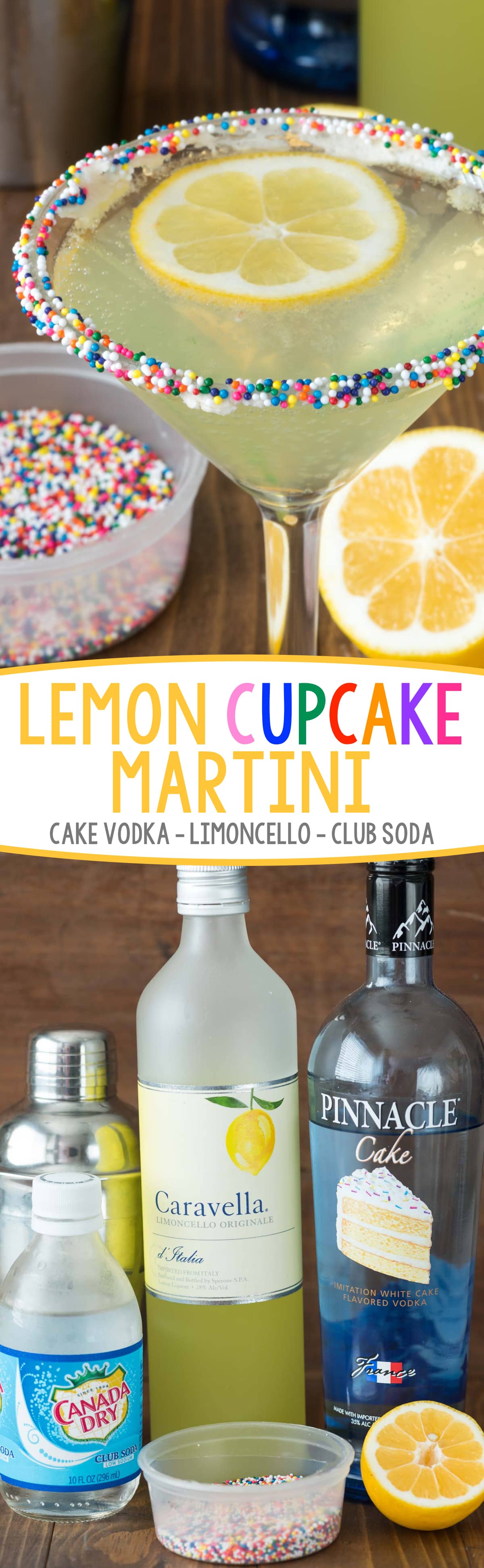 Lemon Cupcake Martini - only 3 ingredients in this easy martini recipe that tastes like a lemon cupcake!