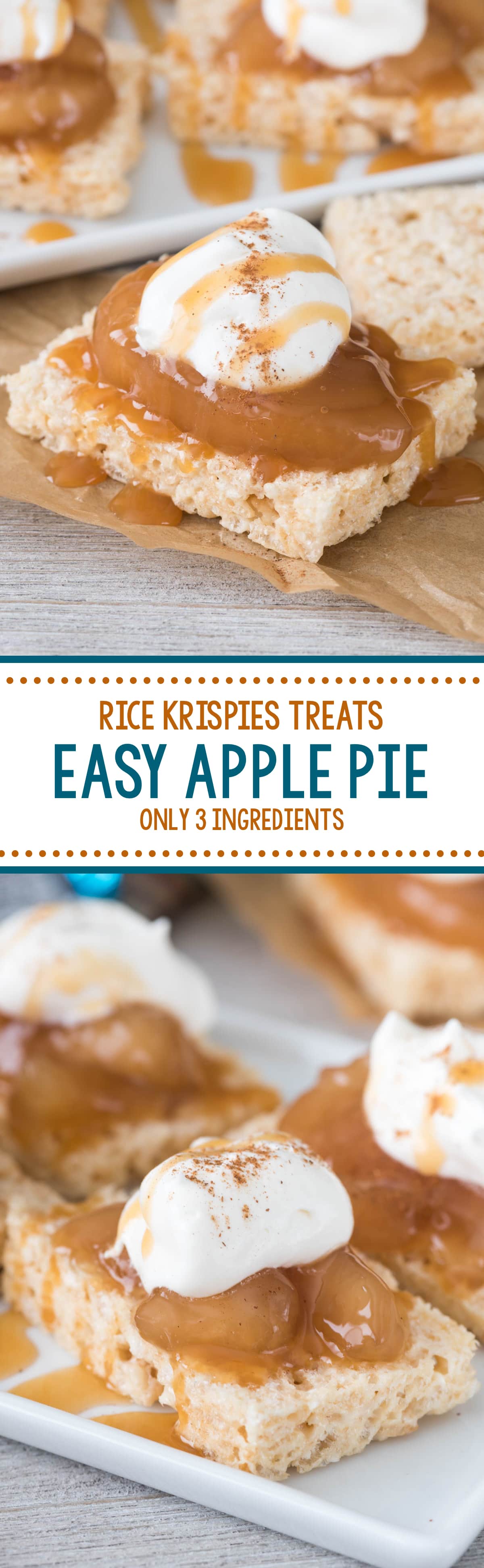 Rice Krispies Treats Easy Apple Pies - why use a pie crust when you can use a cereal treat? Only 3 ingredients, these pies are EASY!!