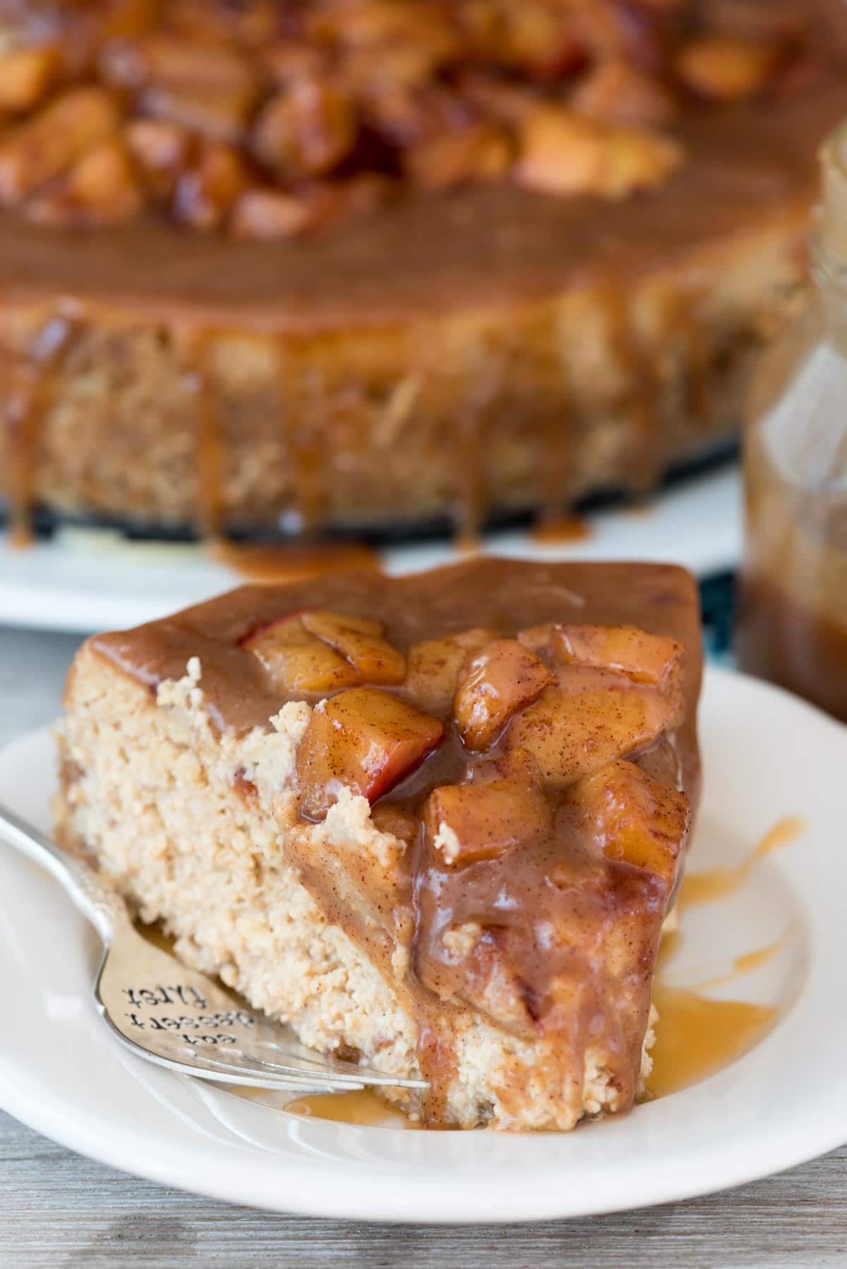Caramel Apple Cheesecake with Nilla Wafer Crust