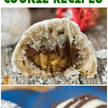 collage of 4 snowball cookie recipes