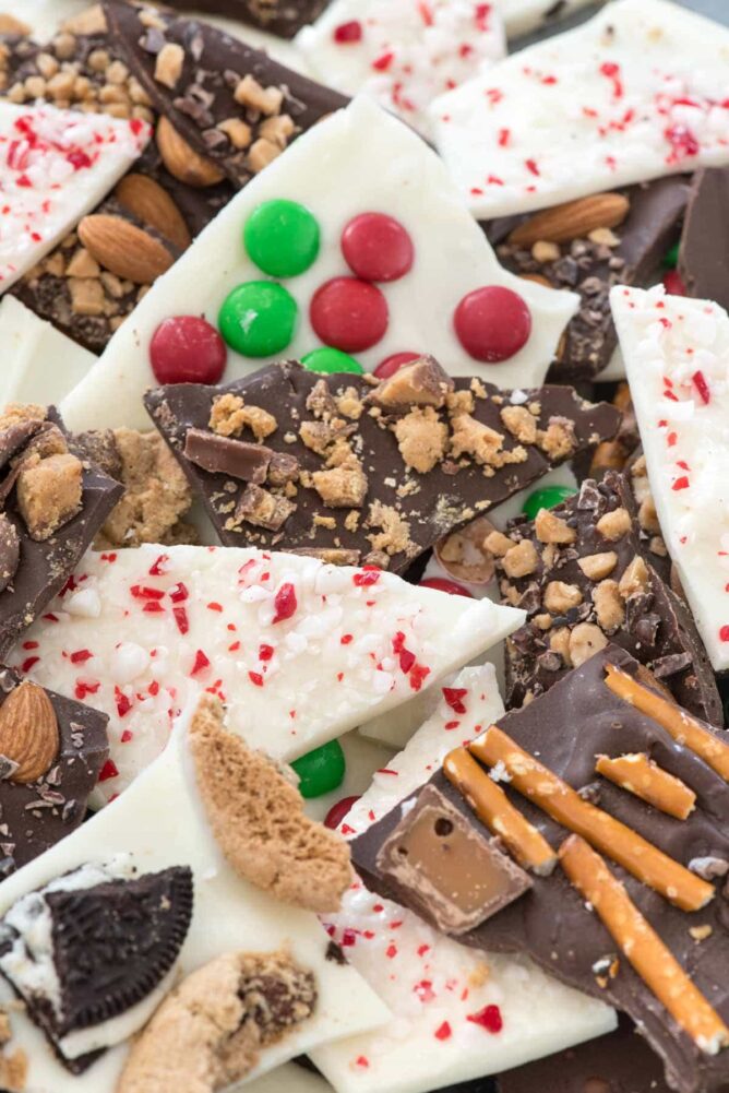 Overhead shot of chocolate bark 