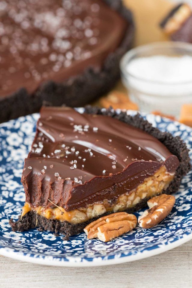 saltet karamel pecan Chokolade Pie