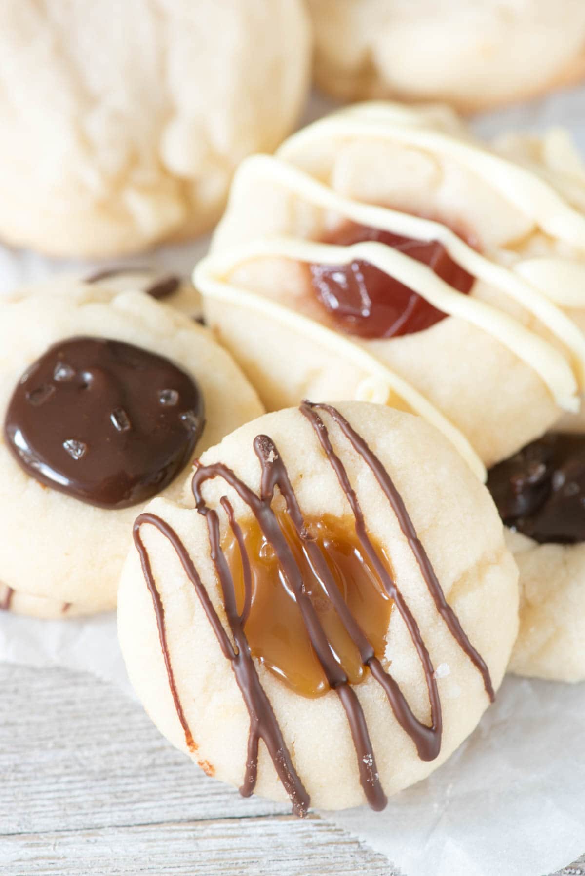 Soft and Chewy Shortbread Thumbprint Cookies - this easy cookie recipe is perfect for any thumbprint filling from jam to chocolate to caramel!
