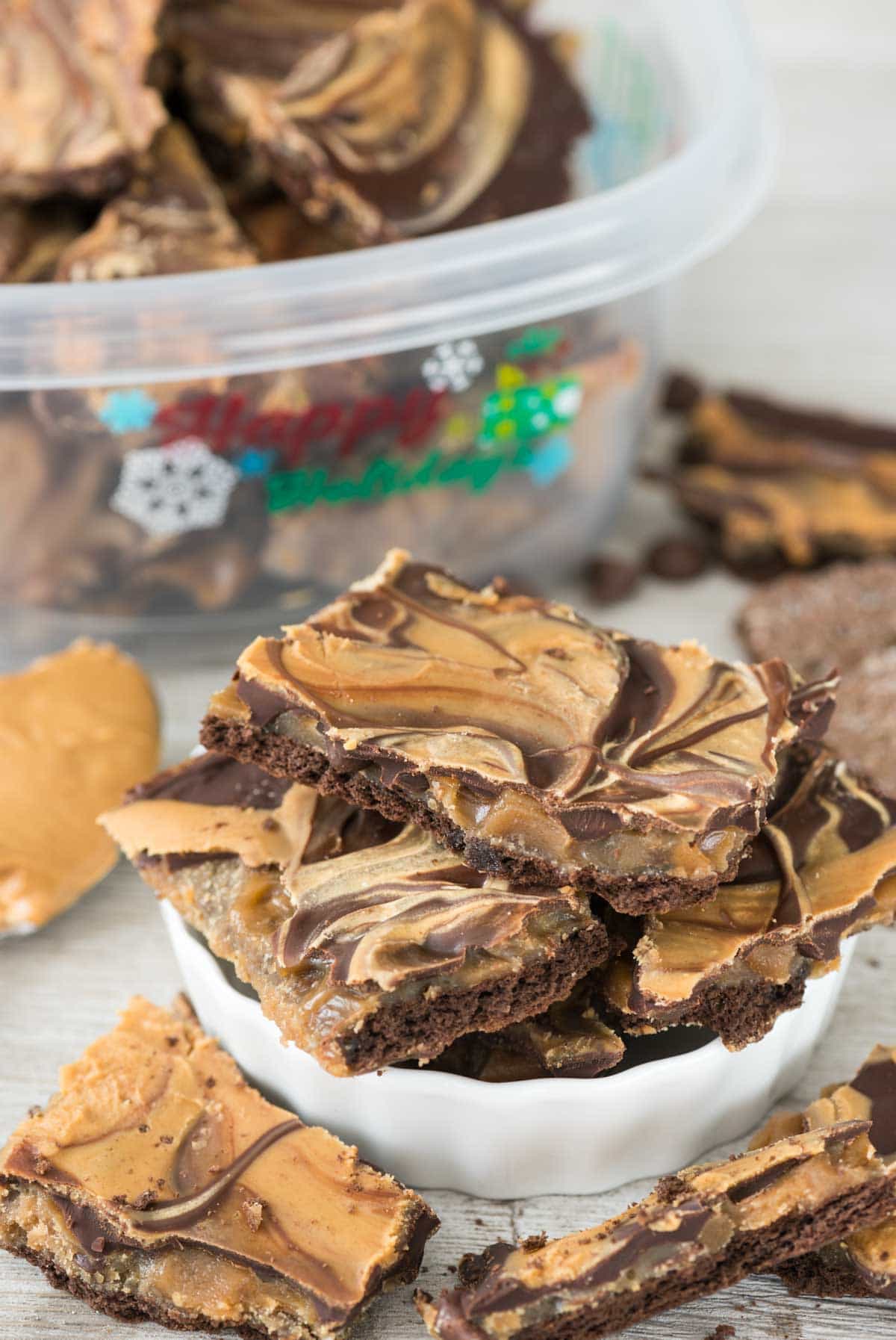 Peanut Butter Chocolate Toffee Crack Bark Crazy For Crust