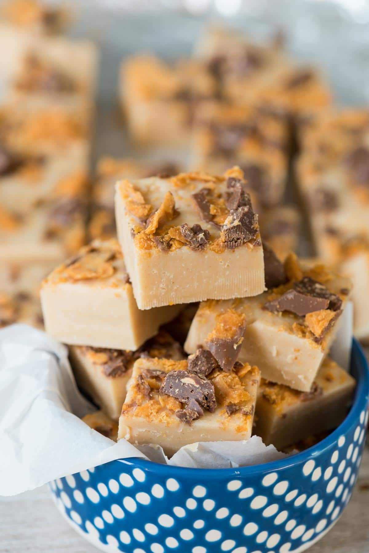 5 Minute Peanut Butter Fudge - this recipe has only 5 ingredients! Add your favorite candy or leave it plain for an EASY peanut butter fudge recipe!