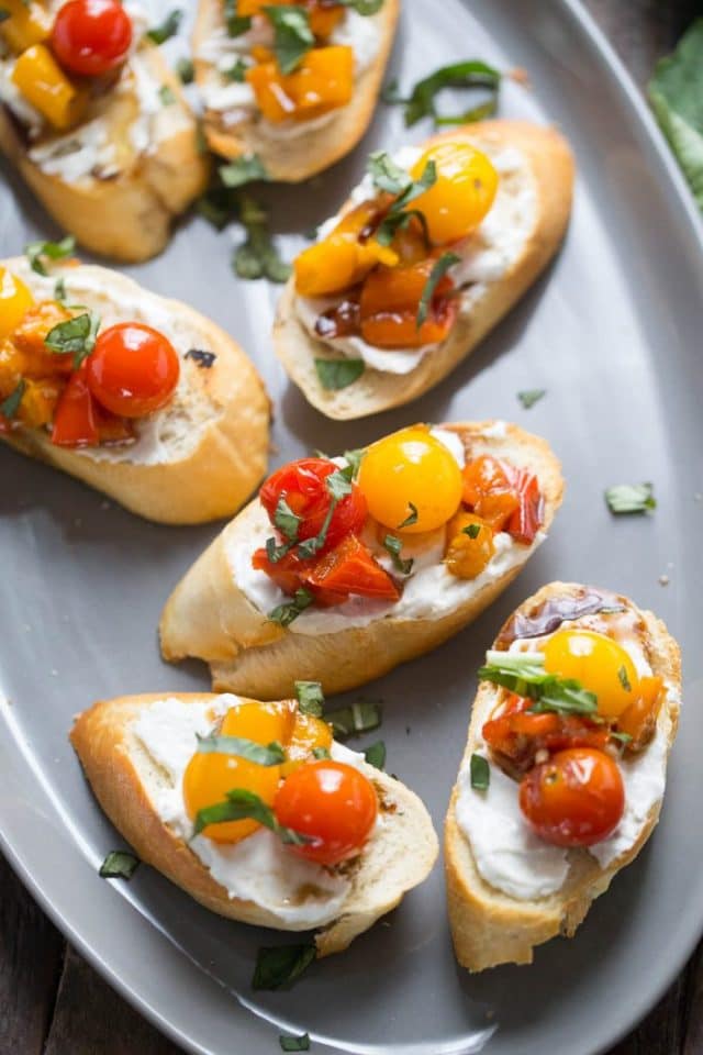 Bruschetta with Roasted Veggies by Lemons for Lulu