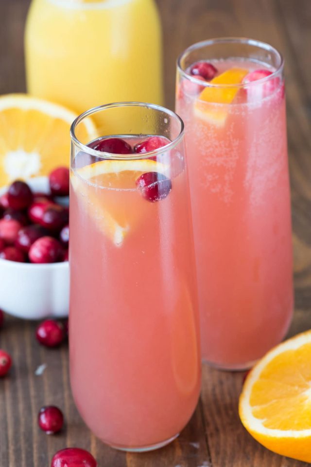 Cranberry Orange Mimosa Bellini Cocktail