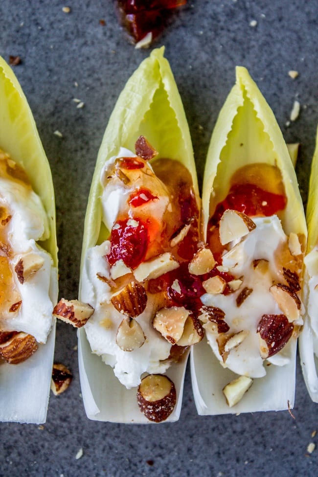 Smokey Almond Cream Cheese Endive Bites