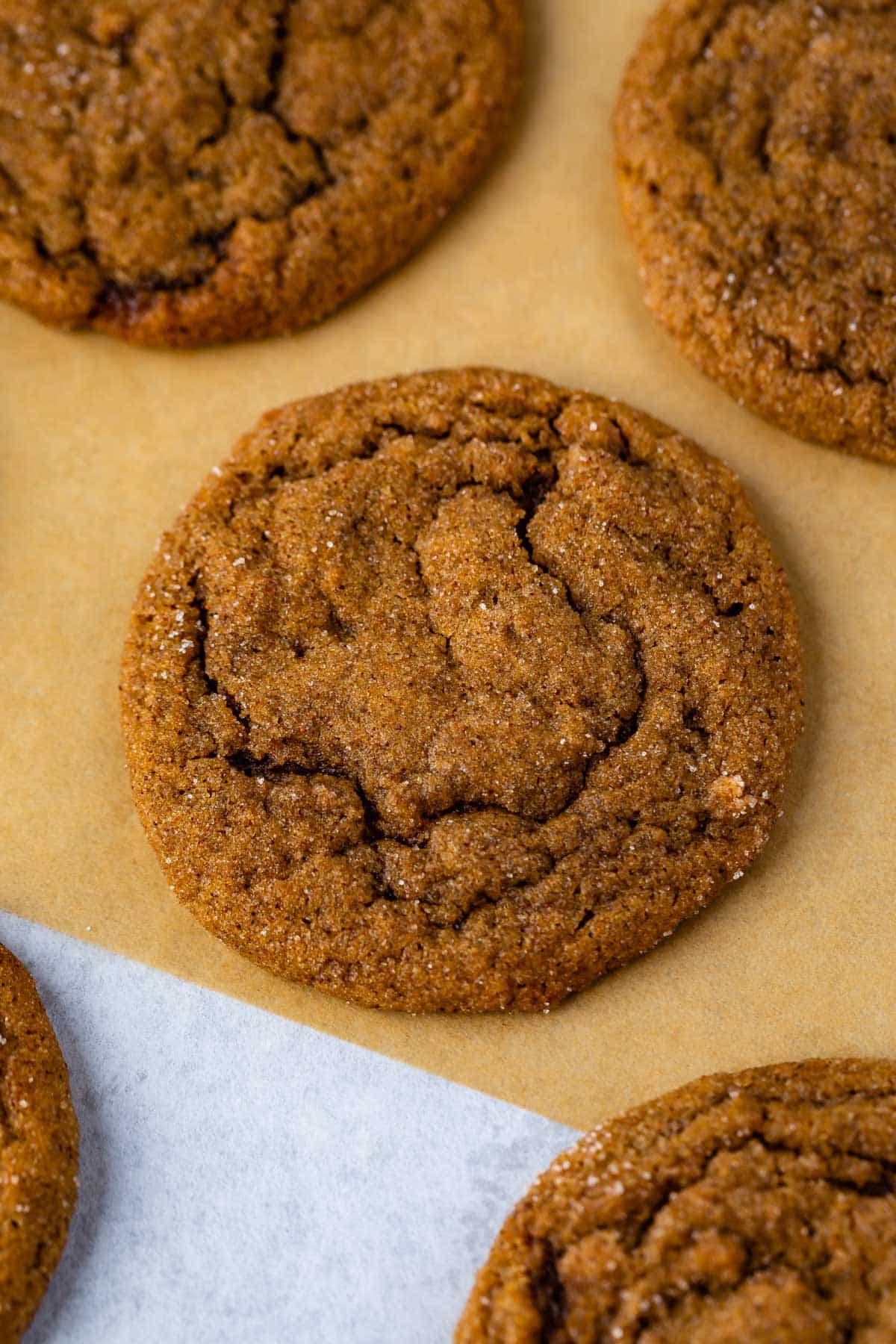 cookies flat on brown parchment