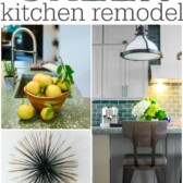 Collage of 7 decorating tips to achieve a GREEN kitchen