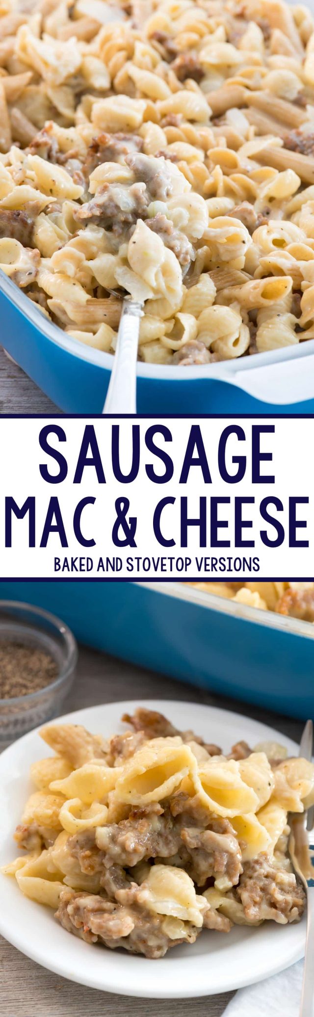 Sausage macaroni and cheese is the perfect mac & cheese, because this EASY macaroni and cheese recipe is full of Italian sausage! It's a fantastic comfort food meal.