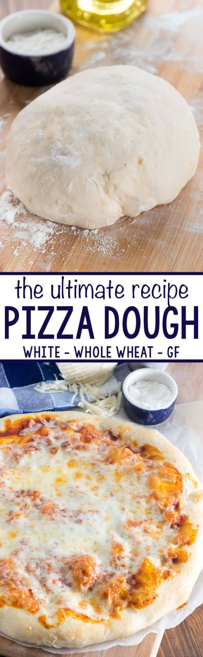 collage of pizza dough recipe