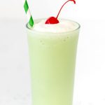 Copycat Mint Shake in a tall glass with a straw