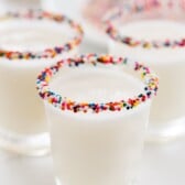 3 Sprinkle Rimmed Frosting Shots