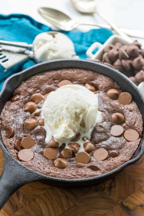 Small Batch Skillet Brownie for Two
