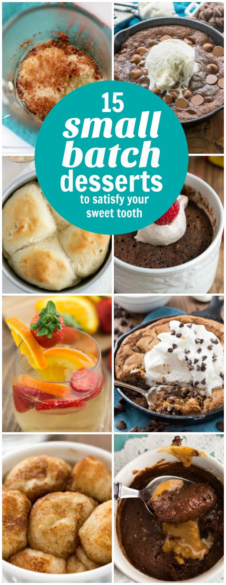Small Batch Dessert Recipes to satisfy your sweet tooth in a BIG WAY. Cookies, cake, brownies, sangria, monkey bread...everything in single-serve size!