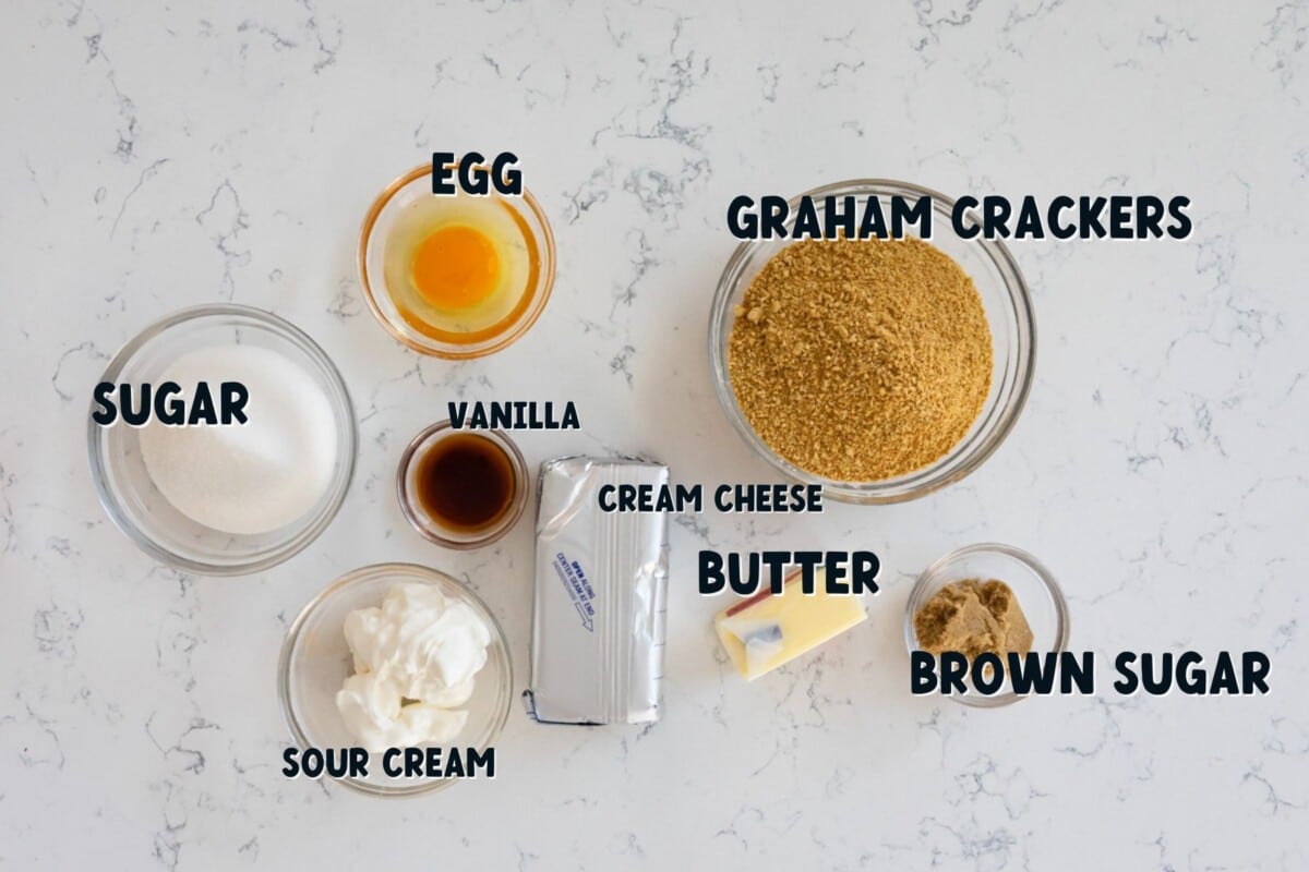 Ingredients in mini cheesecakes