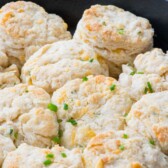 Pan filled with Cheddar Chive Biscuits