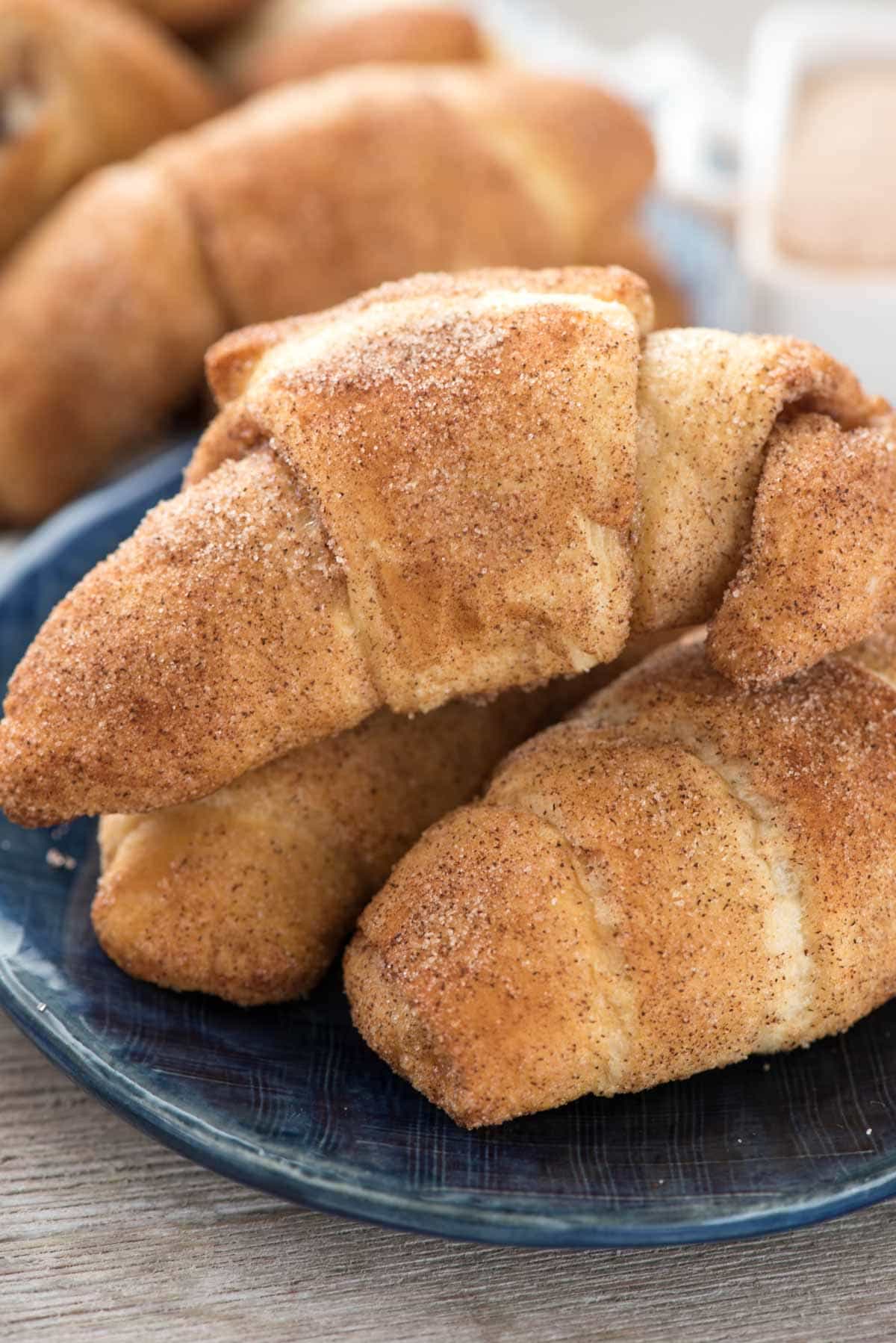 Crescent Roll Churros - this EASY baked churro recipe is crunchy and sweet and full of cinnamon flavor. Only 3 ingredients and are the perfect breakfast, brunch, or dessert recipe!