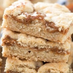 Stack of Dulce de Leche Gooey Bars