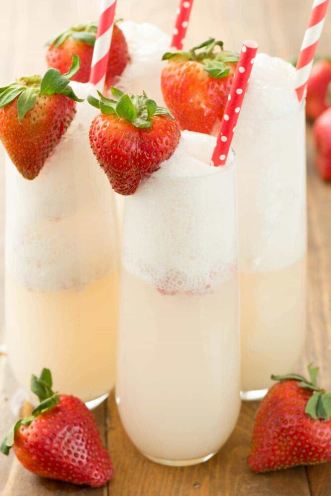 4 Strawberry Shortcake Mimosas