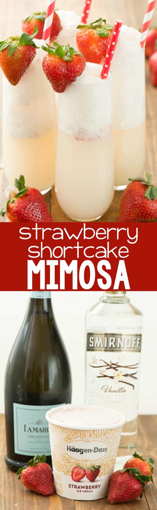 Collage of Strawberry Shortcake Mimosa