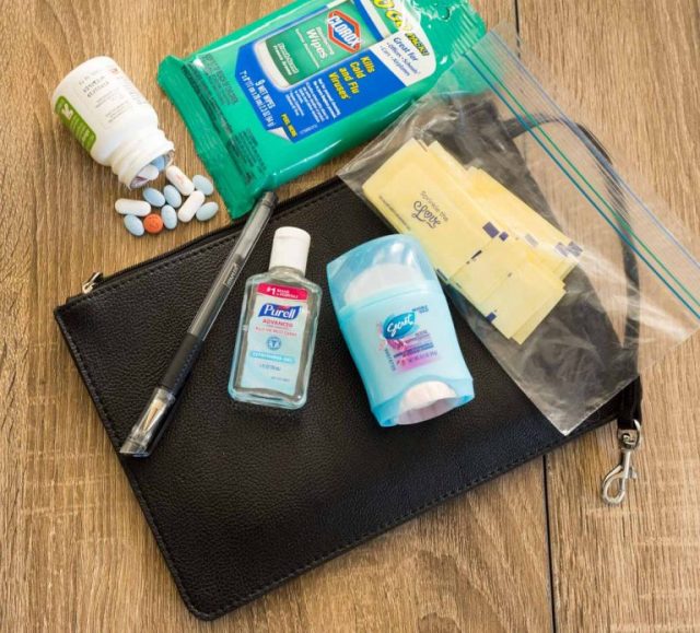 sanitizing products and medications - MUST HAVE carry on essentials!