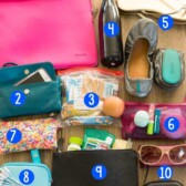 Picture of 10 Carry On Essentials that make every flight easier! This is what I carry on all my flights and I've been so thankful for every item on this list!