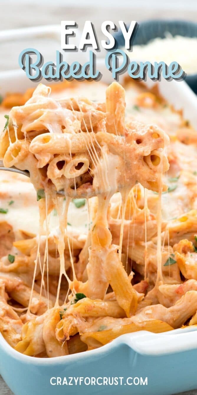 Baked Penne in casserole dish