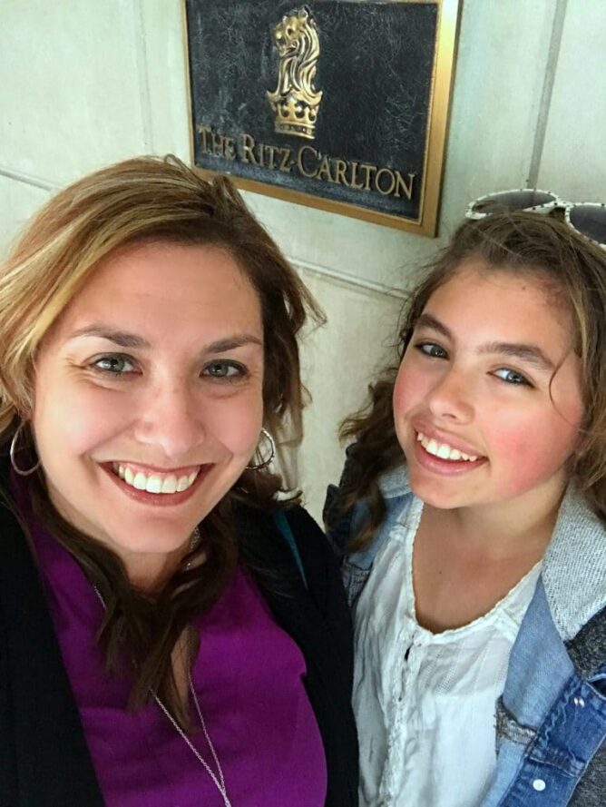 mom and daughter at the ritz carlton selfie