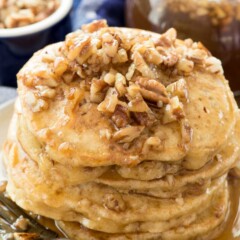 Stack of Butter Pecan Pancakes