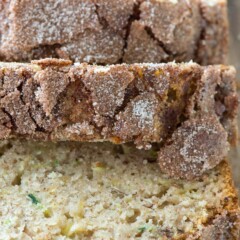 Sliced Cinnamon Sugar Zucchini Banana Bread