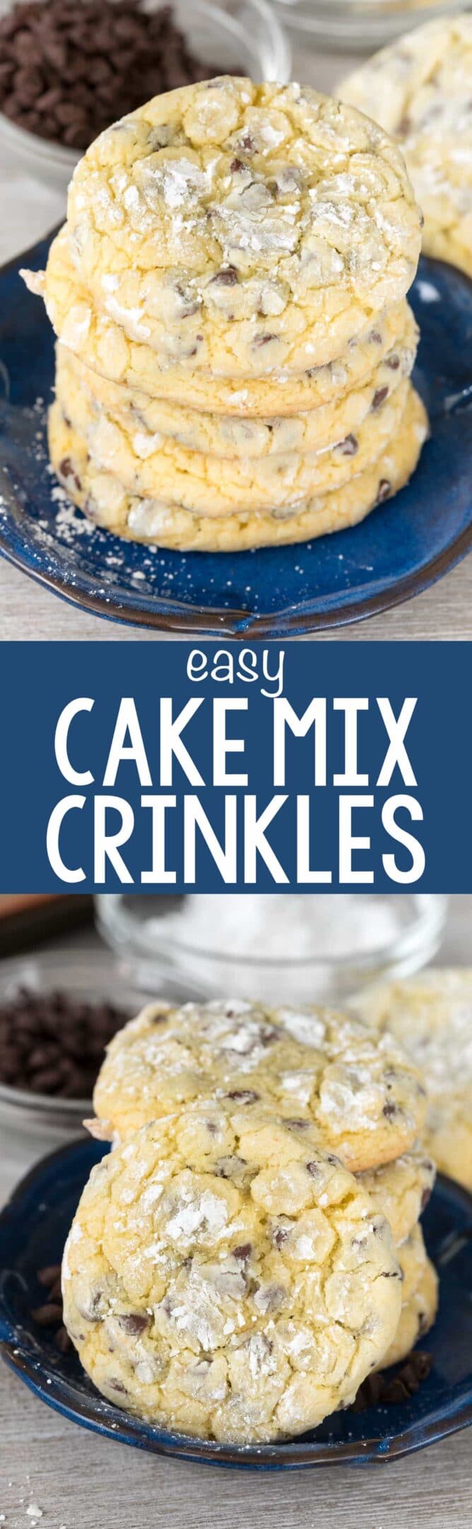 Collage of Easy Cake Mix Crinkles