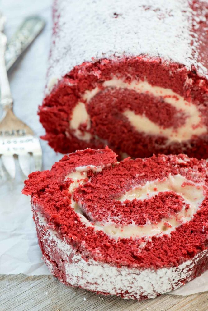 Red Velvet Cake Roll - Crazy for Crust