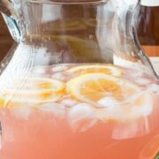 Rose Lemonade in a pitcher