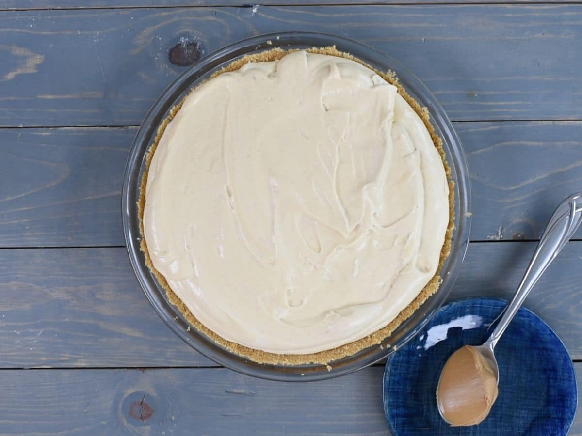 filling in pie crust.