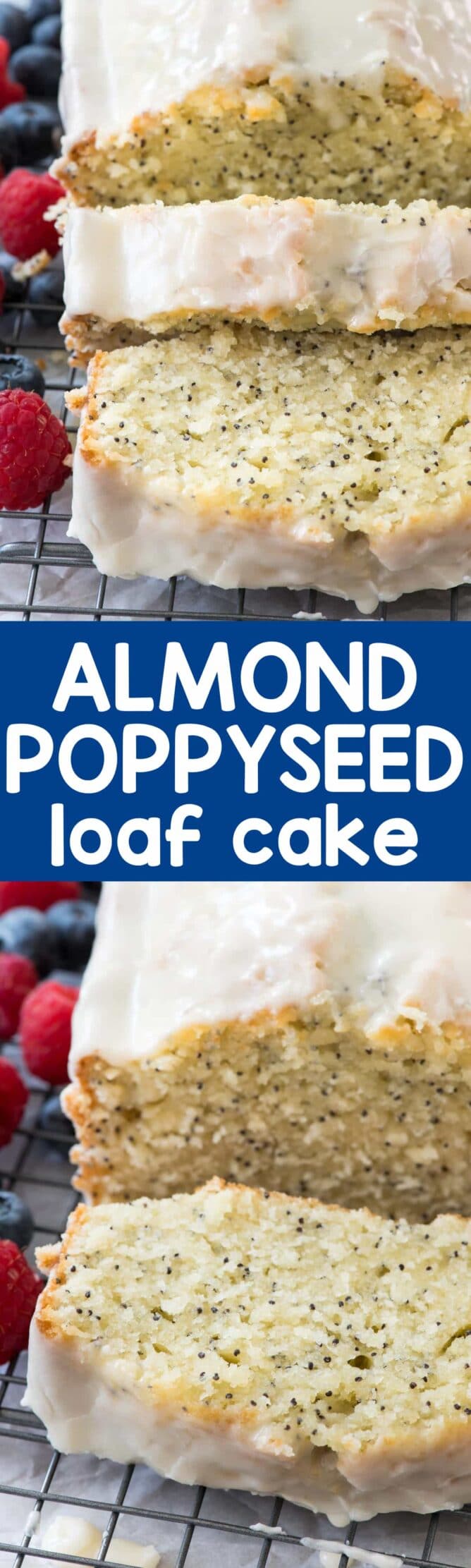 Almond Poppyseed Loaf Cake collage photos