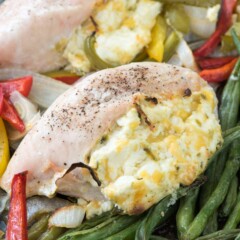 Jalapeno Popper Sheet Pan Chicken with green beans